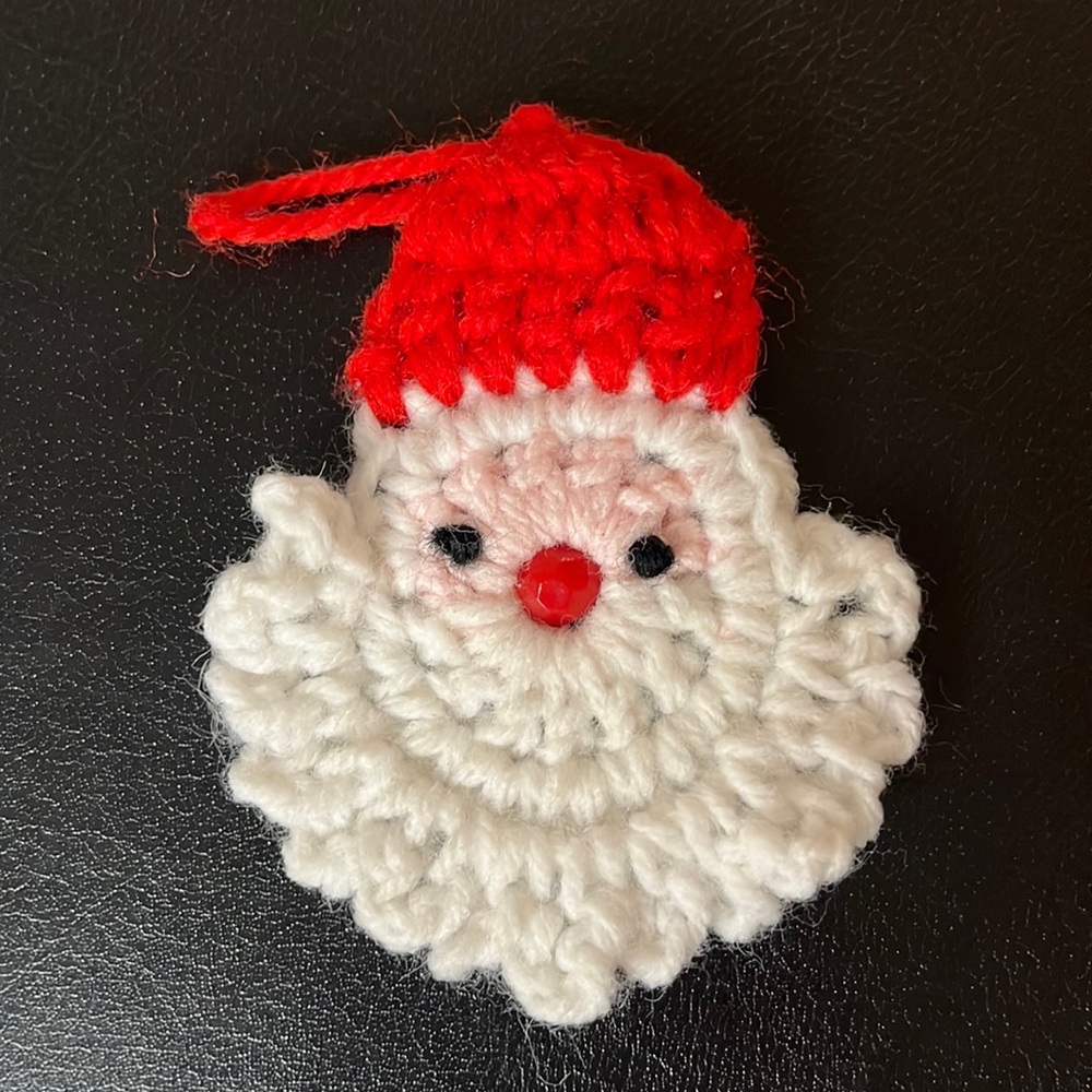 🎄Crochet Knit Santa Claus Head Ornament 🎄
